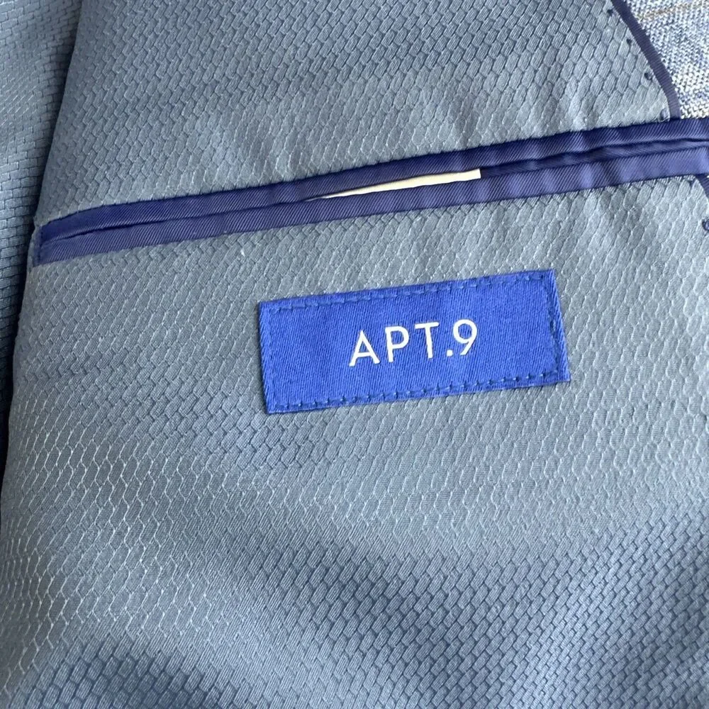 Apt. 9 Men’s Blue Plaid 2-Button Notch Lapel Blazer Sport Coat 54R